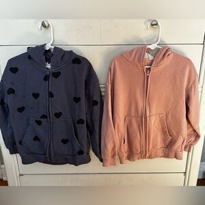 H&M Kids heart hoodie and pink hoodie